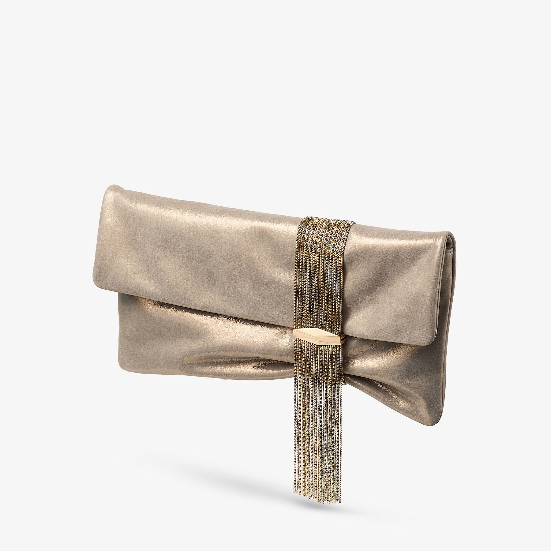 Zandra
Gold Shimmer Suede Clutch Bag - 3
