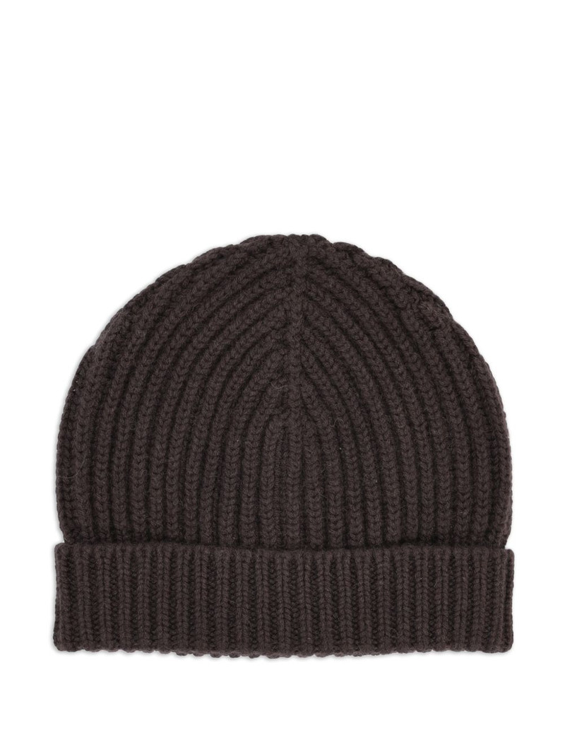 Tod's ribbed logo-plaque beanie hat outlook