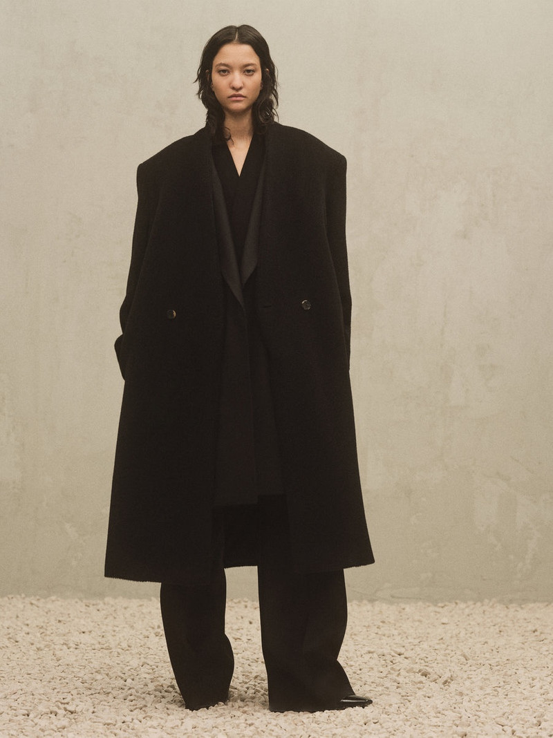Fear of God Alpaca Herringbone Lapelless Coat outlook
