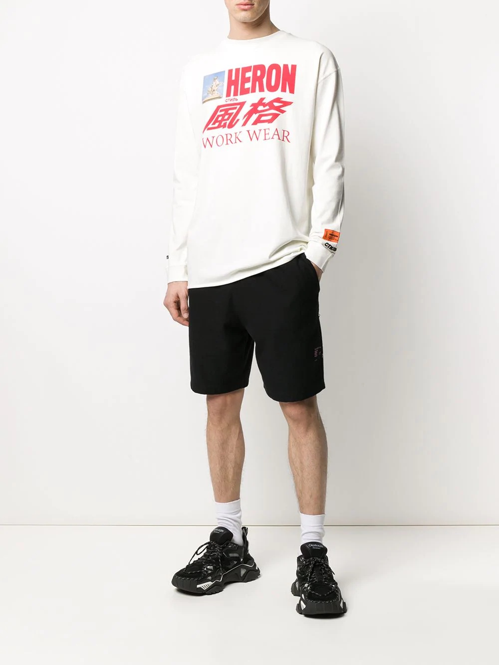 logo-print crew neck sweatshirt  - 2