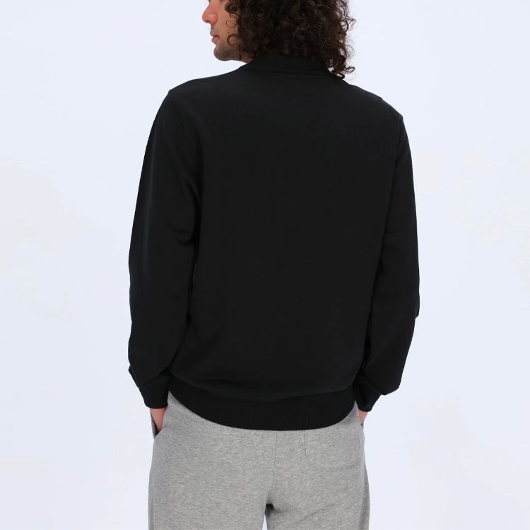 Men's Converse Casual Sports Logo Round Neck Pullover Dark Black 10020345-A01 - 5
