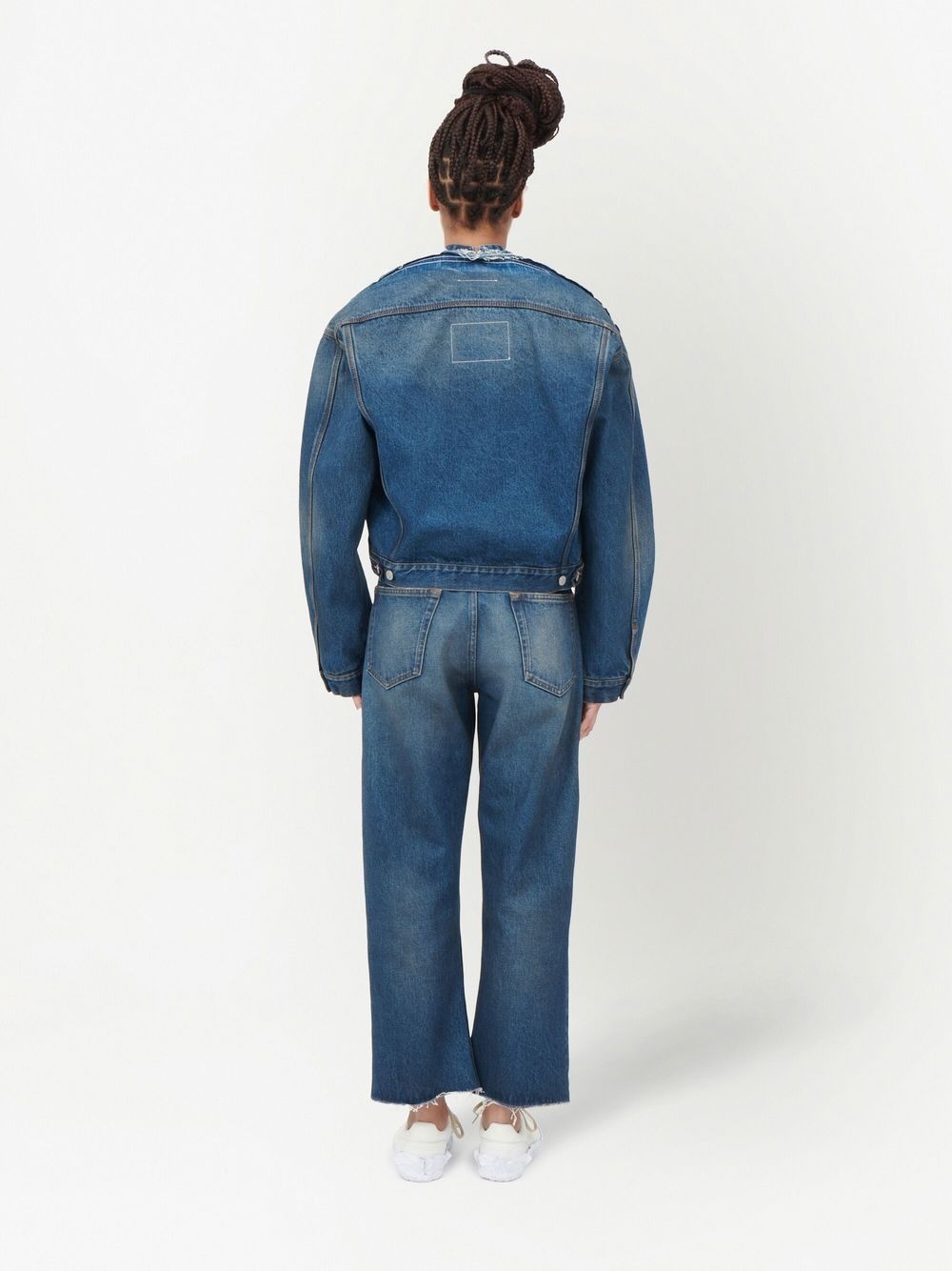 frayed-edge denim jacket - 4