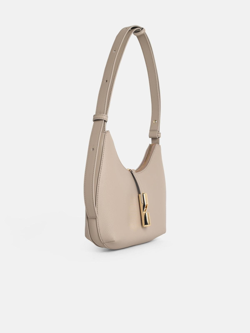 FURLA 'S FURLA GOCCIA' LINEN GREY LEATHER SHOULDER BAG outlook