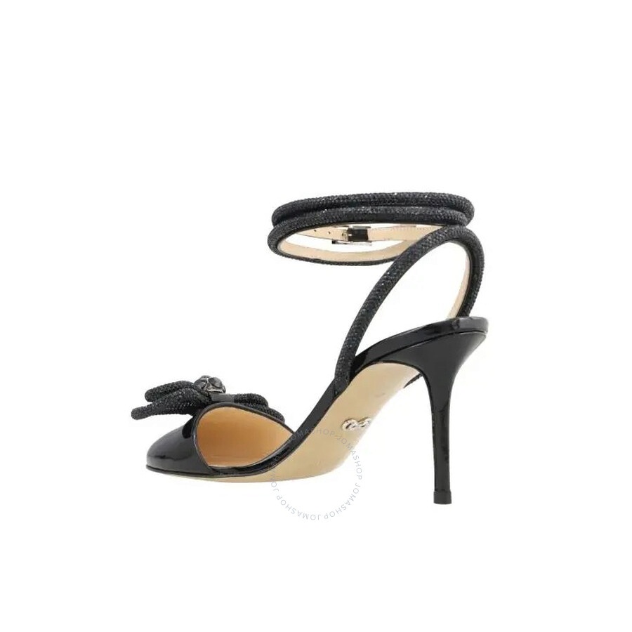 Mach & Mach Double Bow Strass Patent Leather Sandals - 4