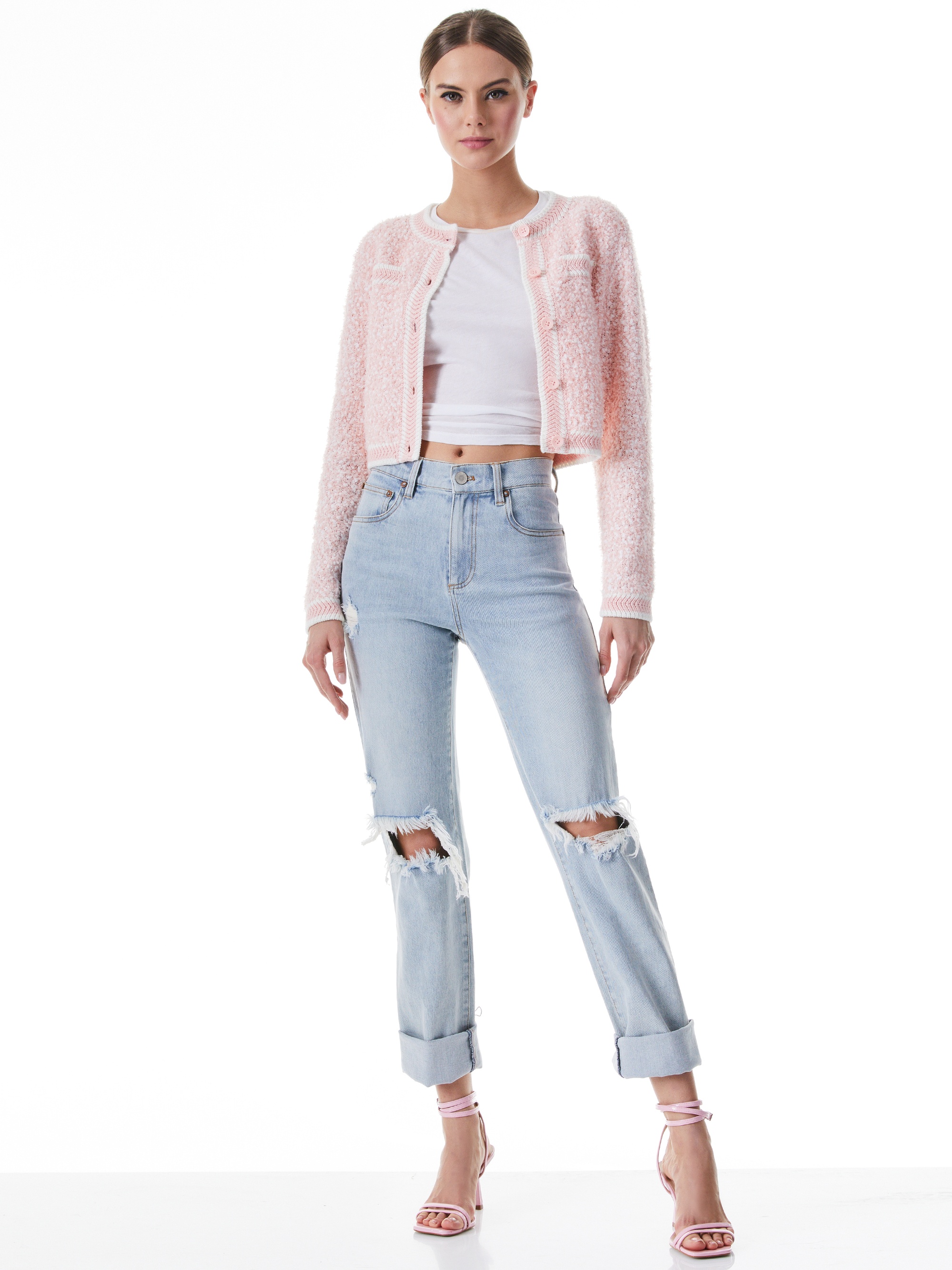 NOELLA CREW NECK CROPPED CARDIGAN - 4