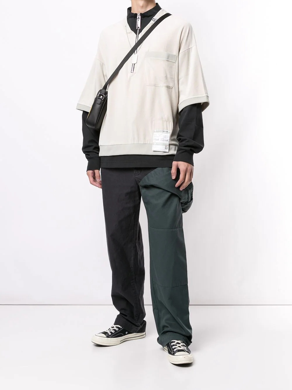 layered straight-leg work trousers - 2