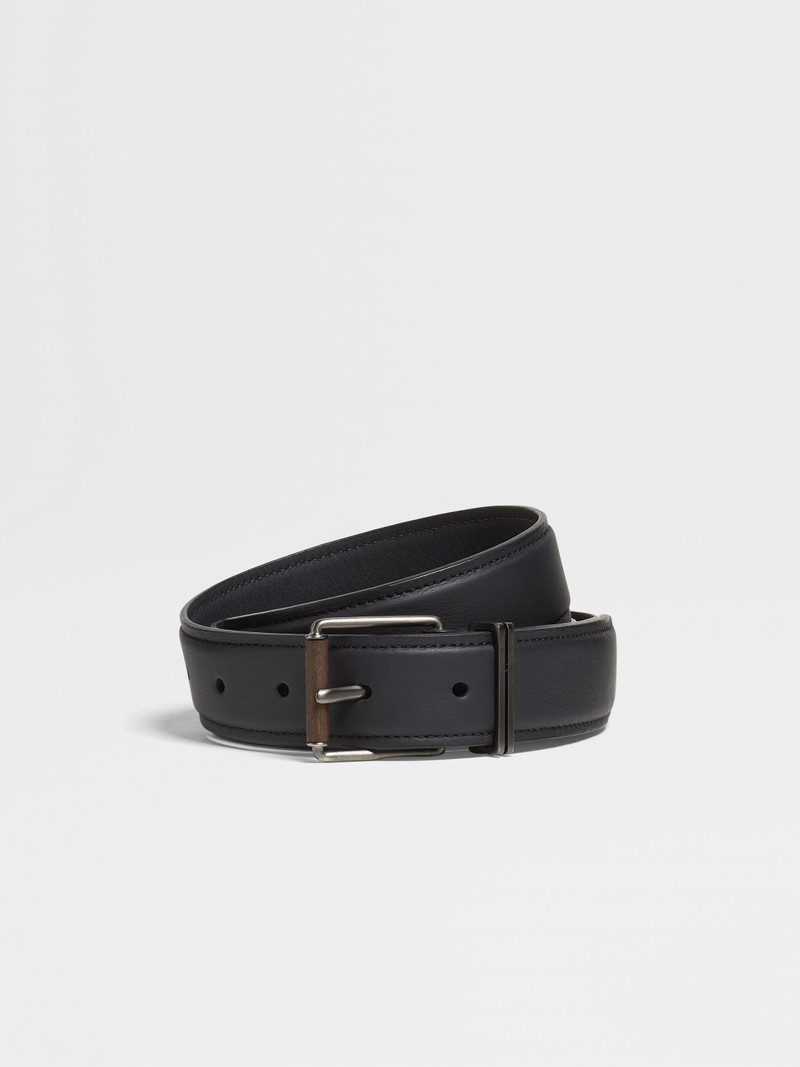 BLACK LEATHER BELT 1