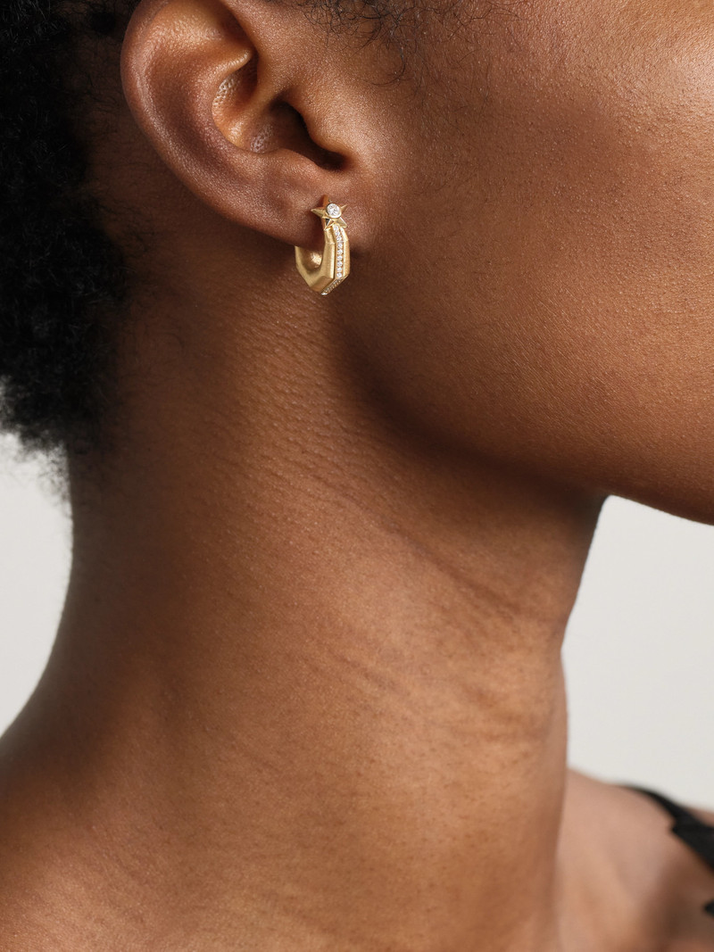 MARIE LICHTENBERG Baba 18-karat Gold Diamond Single Hoop Earring outlook