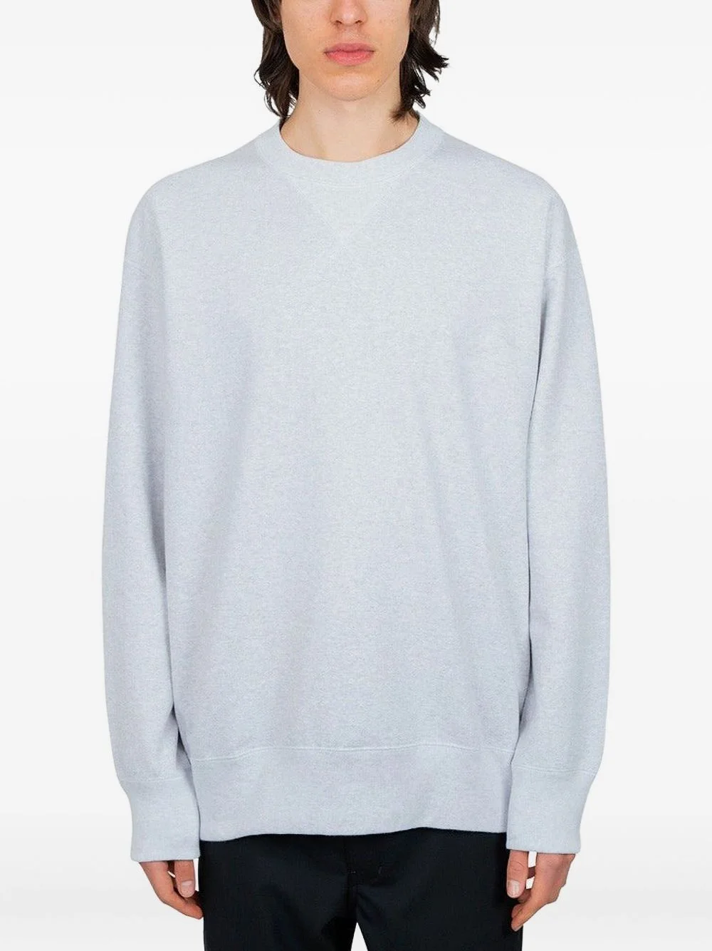 button-detail crew-neck sweatshirt - 1