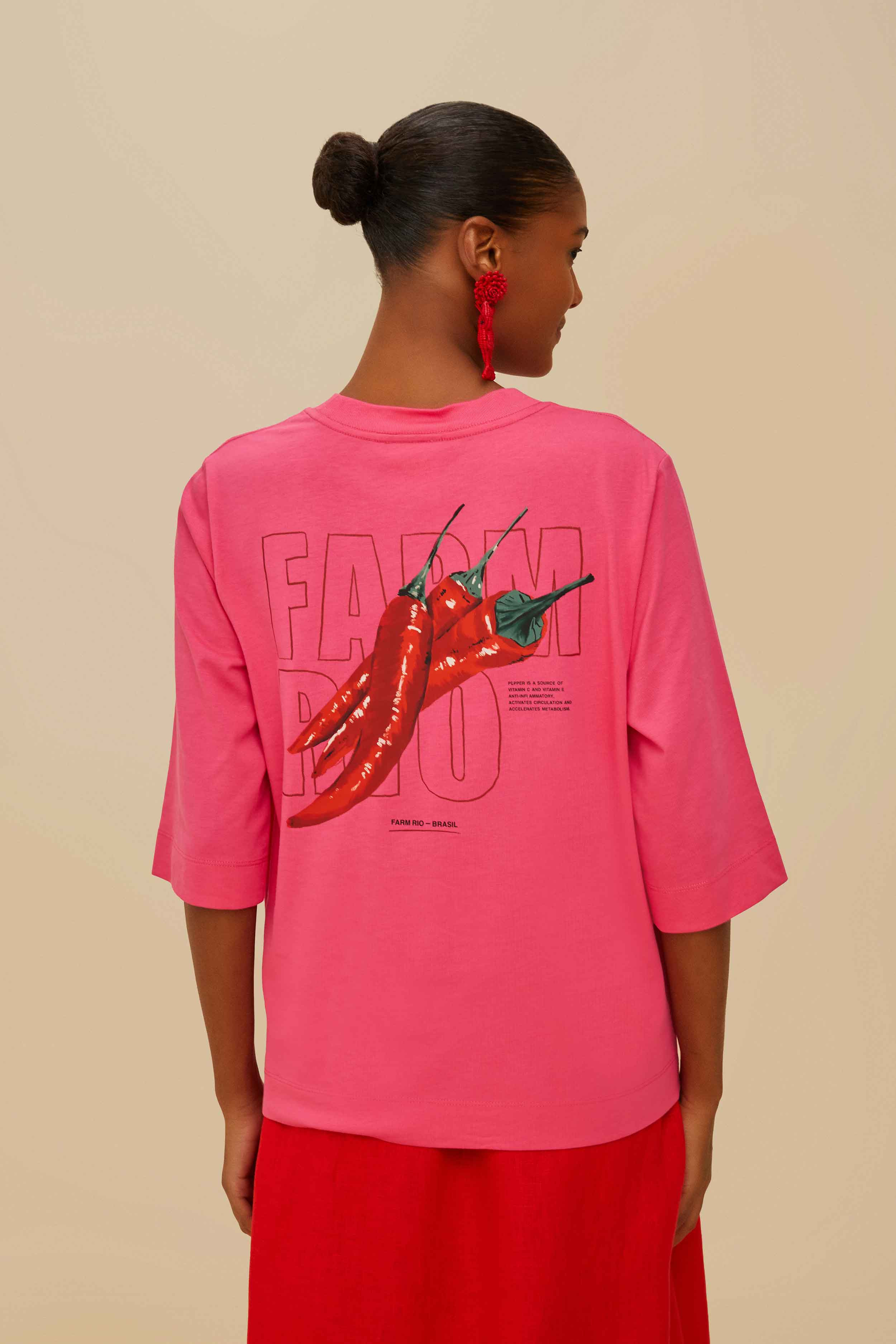 Pink Spicy Pepper Organic Cotton T-Shirt - 3