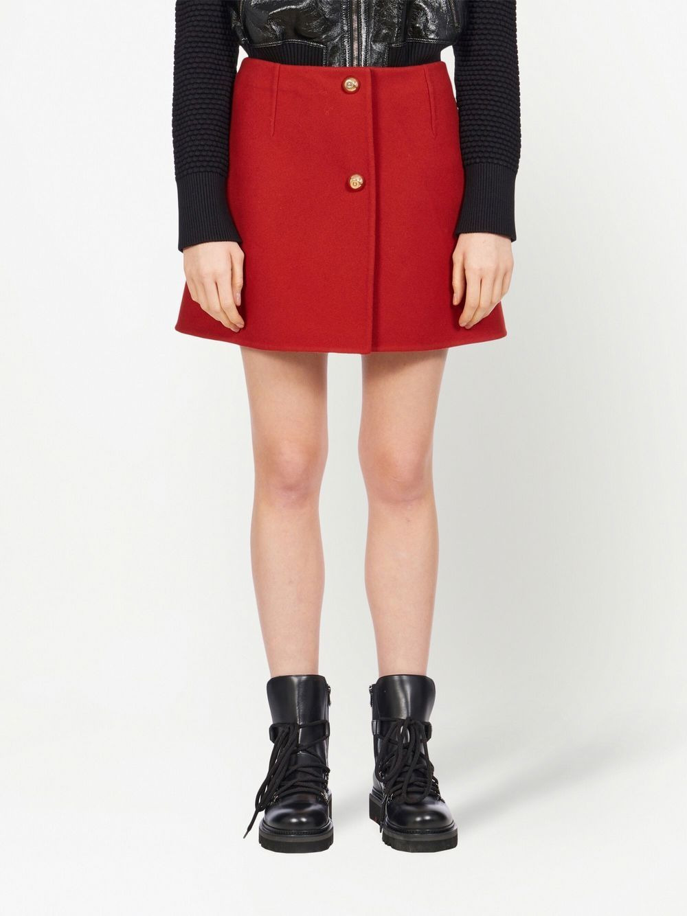 Cashmere-blend A-line mini skirt - 3