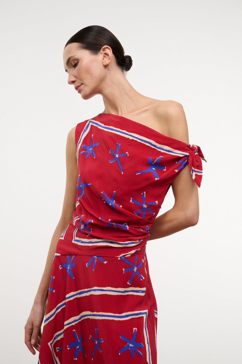 STAUD PORTIA DRESS PAINTED FOULARD 4