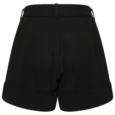 Yohji Yamamoto Belted Cuffed Wool Shorts in Black outlook