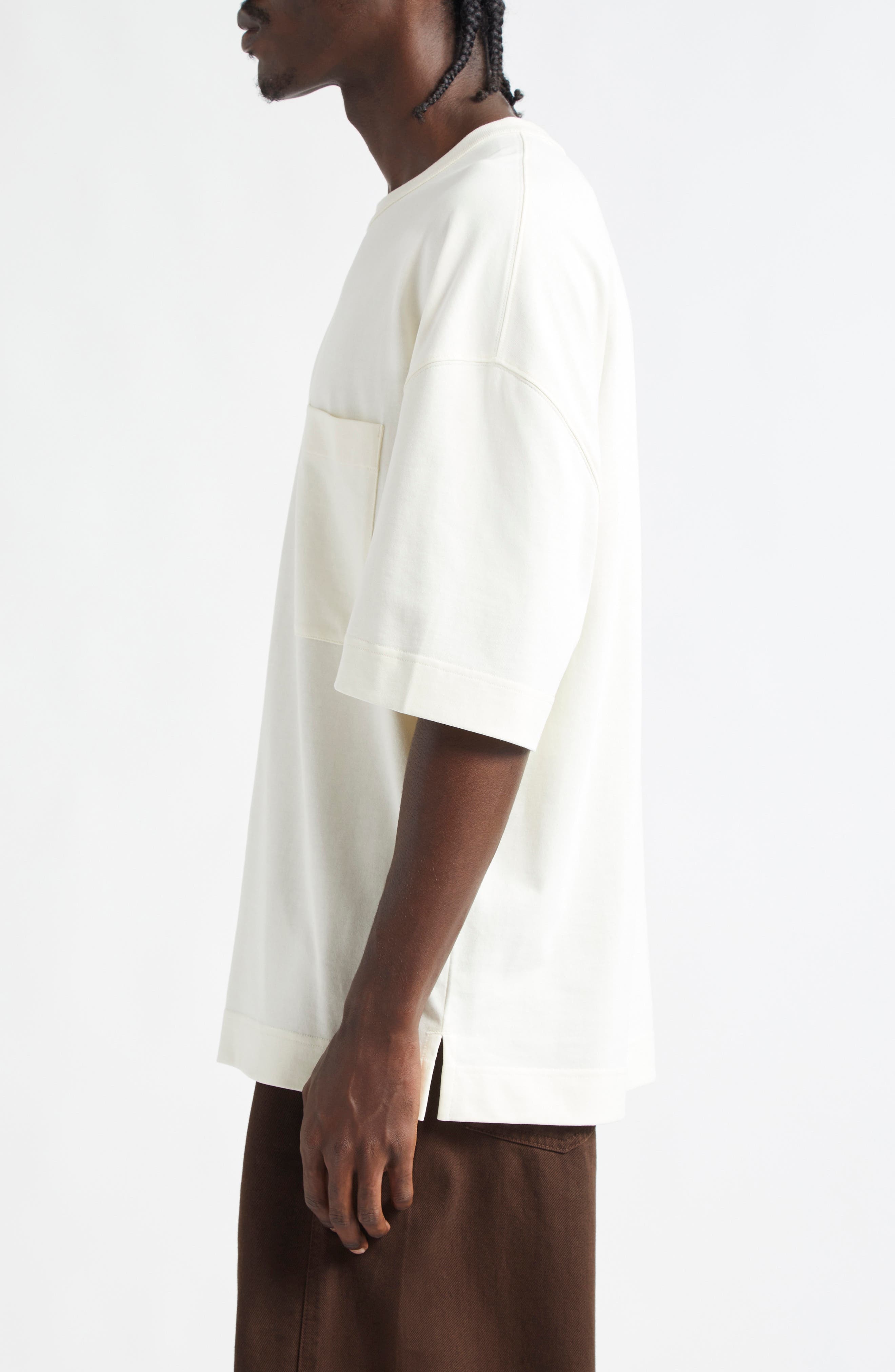 Lemaire Boxy Cotton Pocket T-Shirt in White Meringa Wh022 at Nordstrom - 4