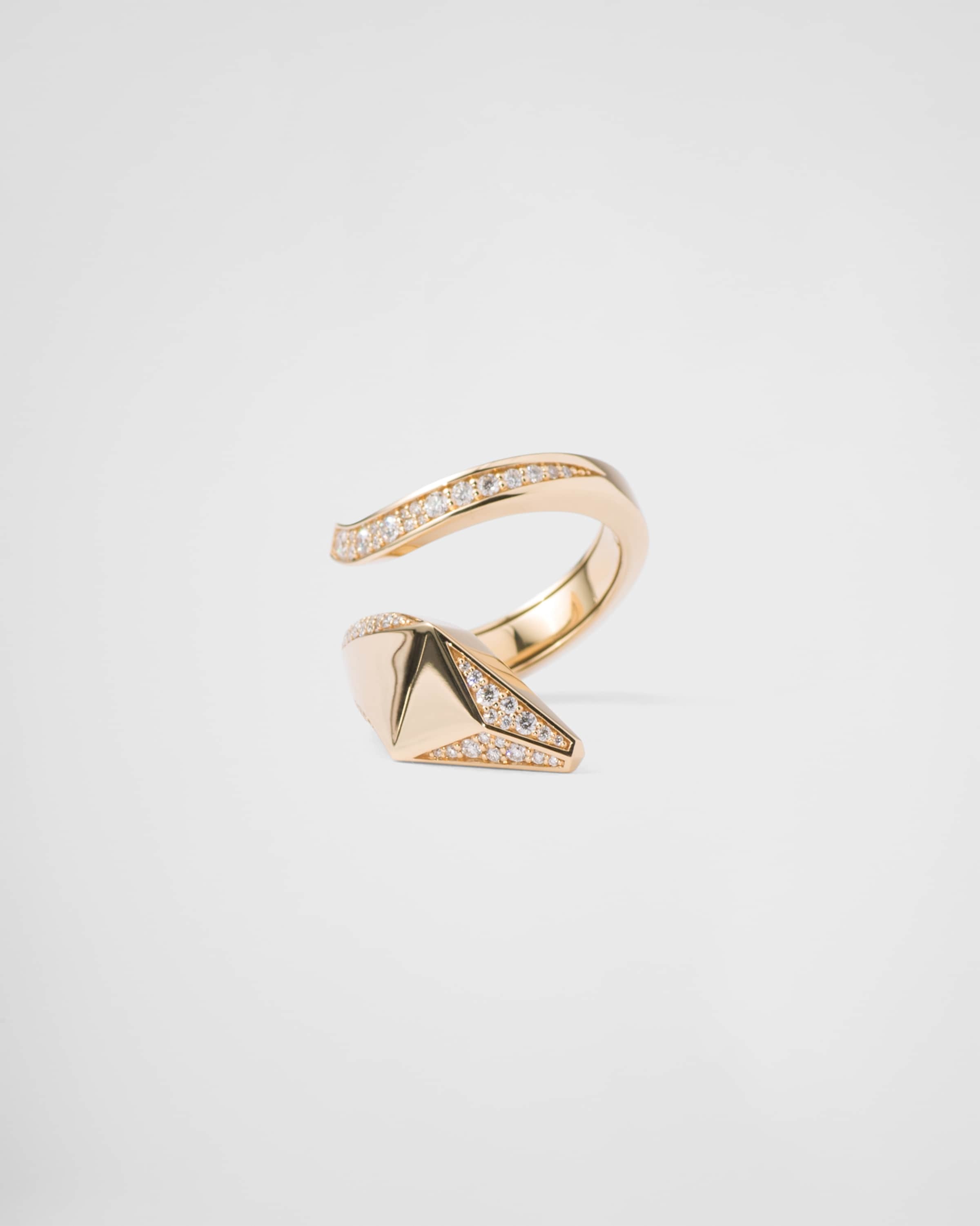 Eternal Gold snake ring in yellow gold and diamonds - 1