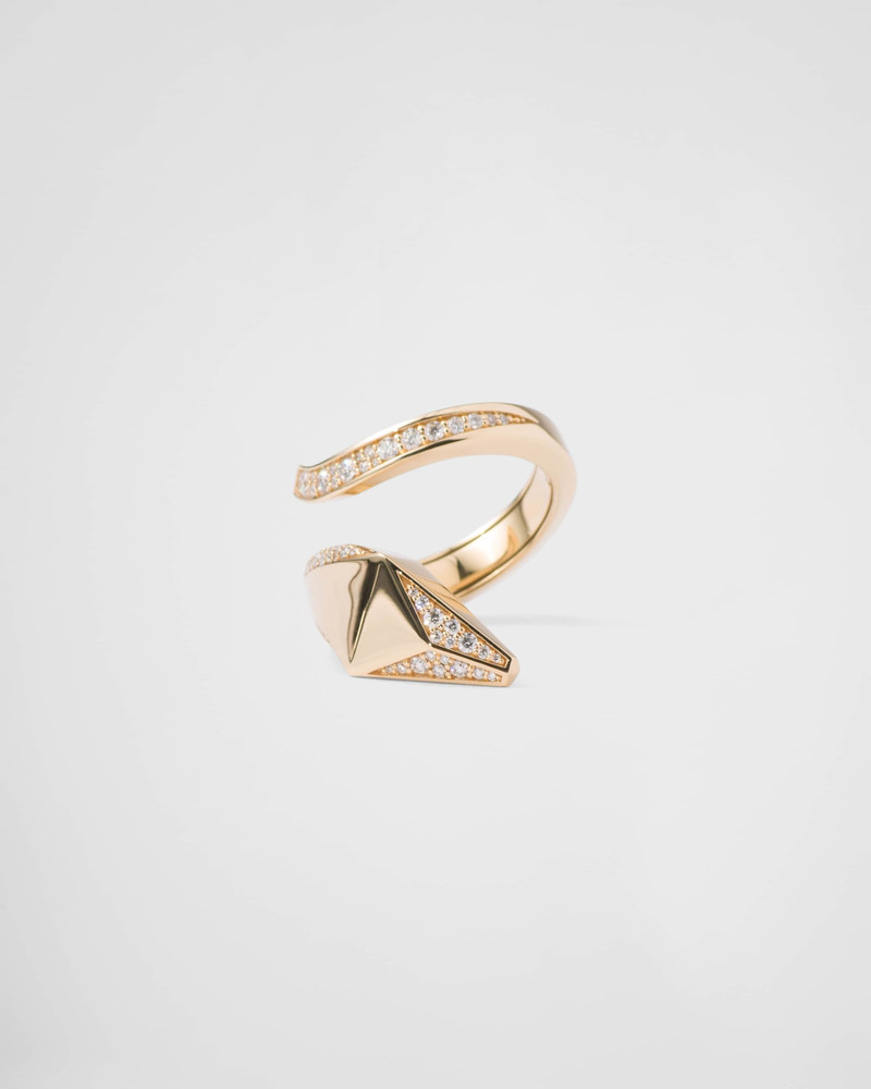 Eternal Gold snake ring in yellow gold and diamonds 1