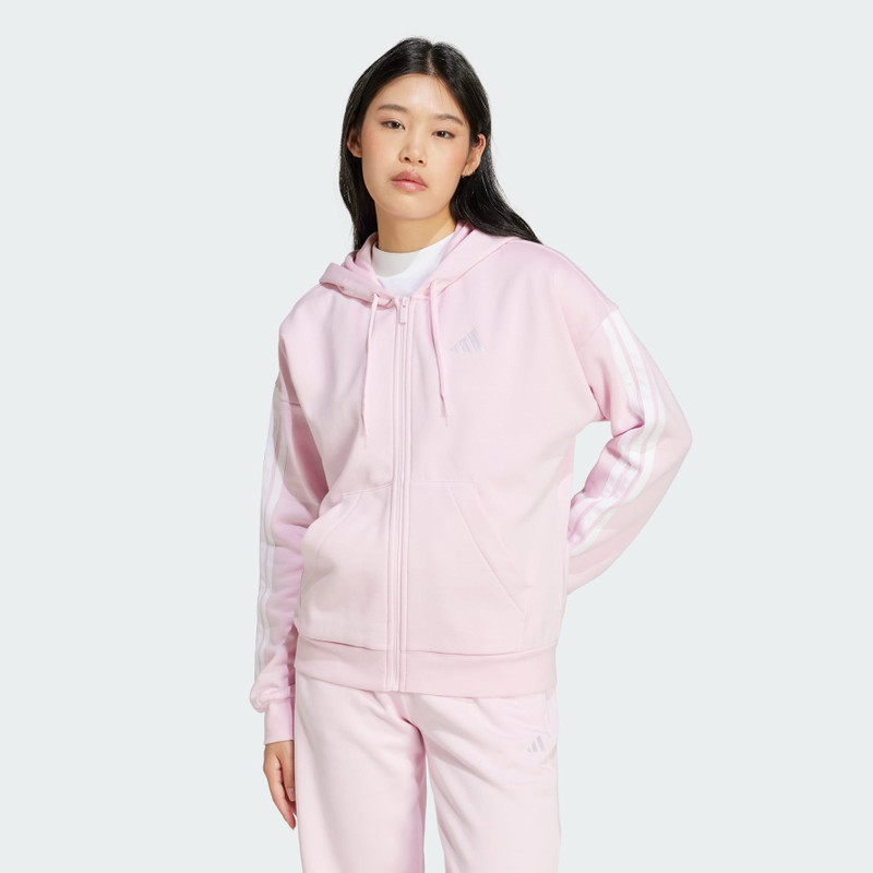 adidas Essentials 3-Stripes Full-Zip Fleece Hoodie outlook