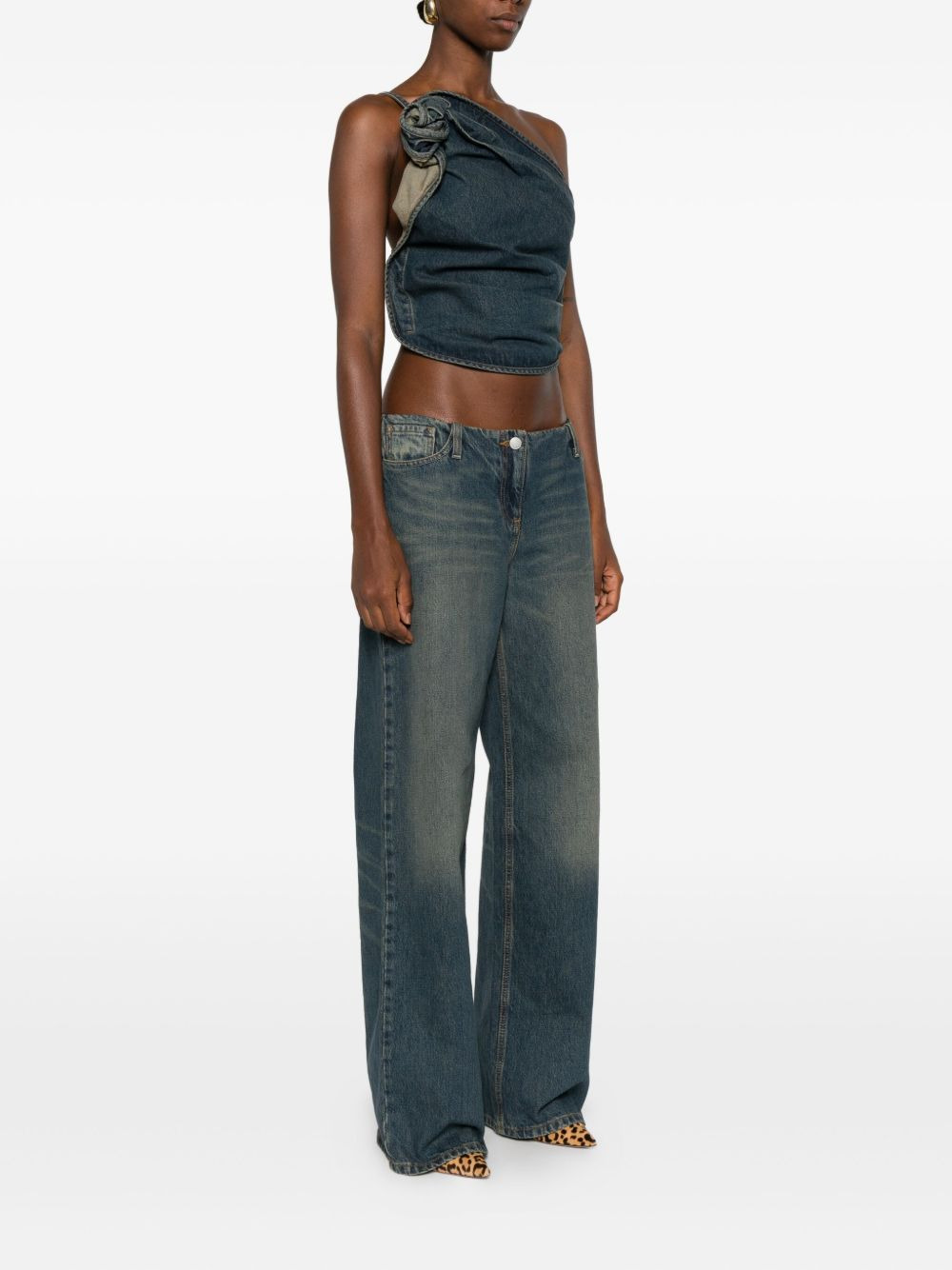 five-pocket design jeans - 3
