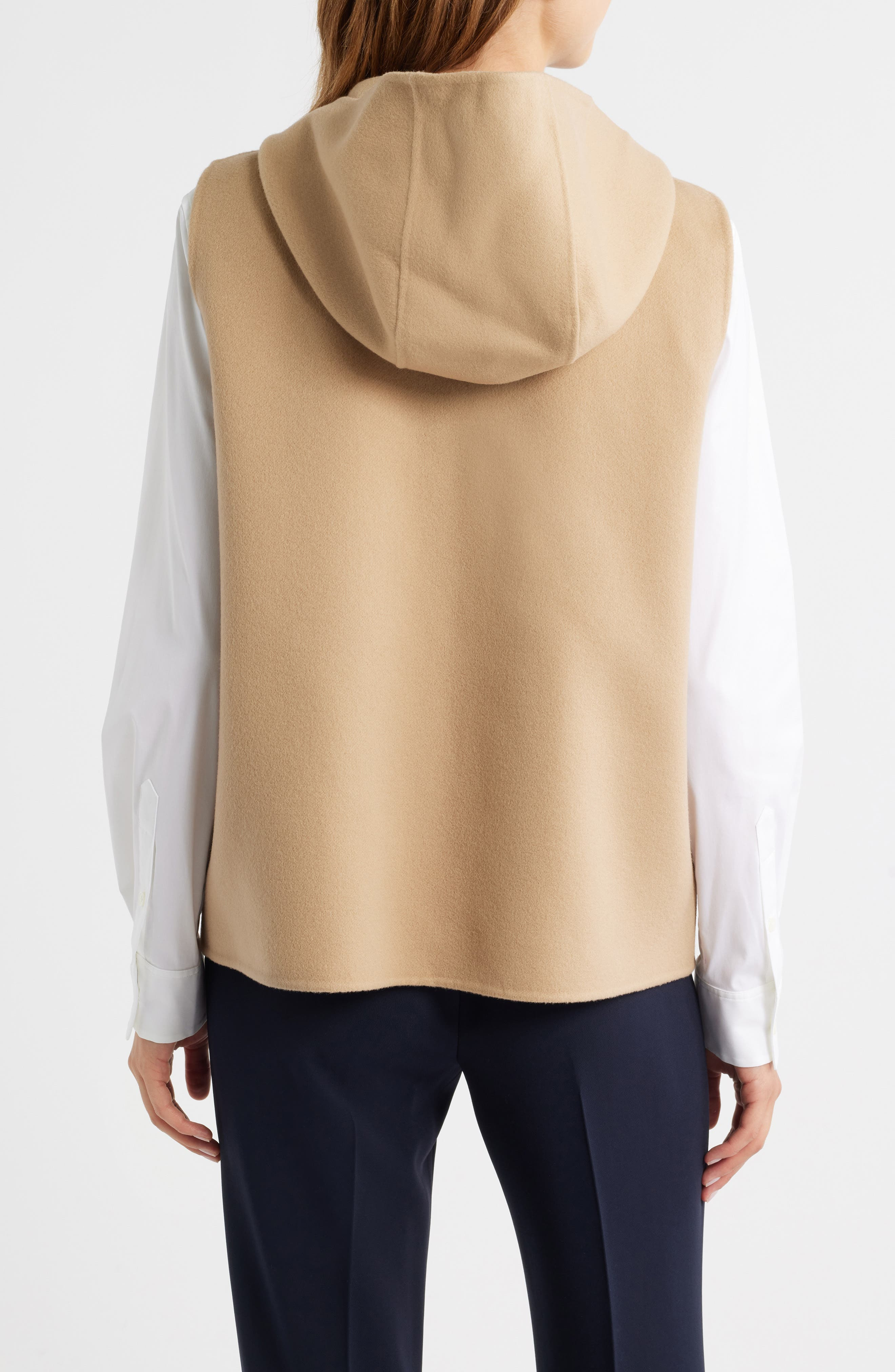 Theory Wool & Cashmere Hooded Vest in New Camel at Nordstrom - 2