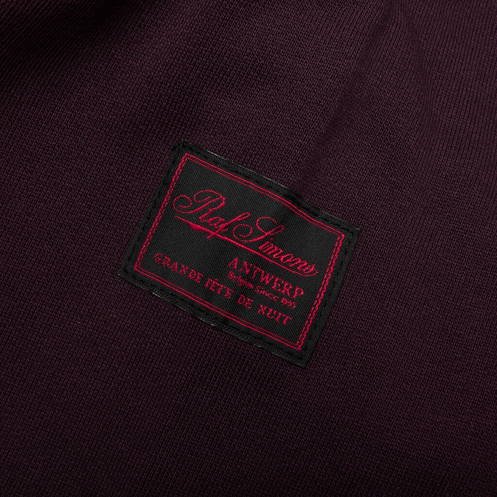 REGULAR FIT HOODIE WITH KNOT HOOD - DARK AUBERGINE - 4
