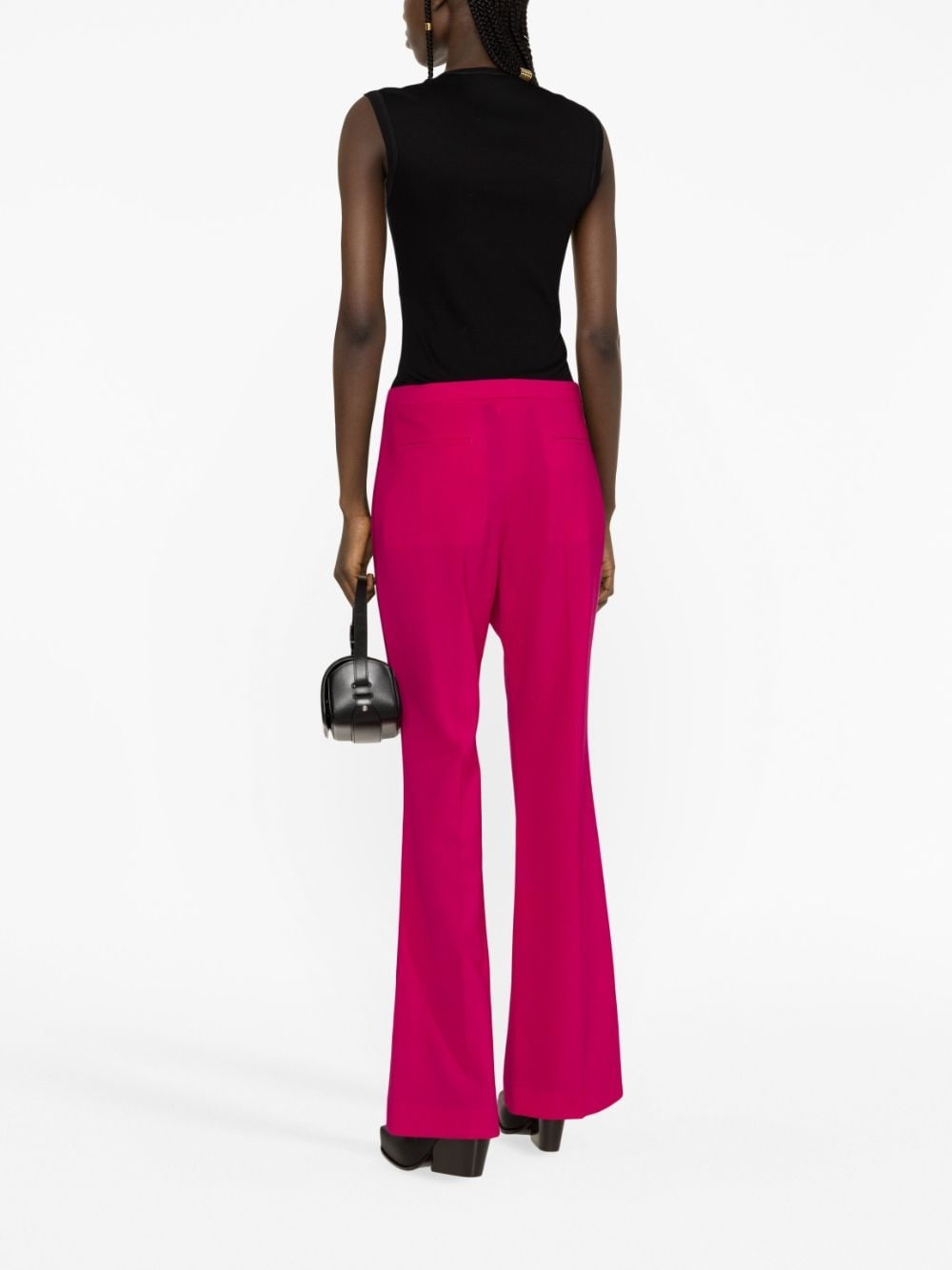 wool-blend flared trousers - 4