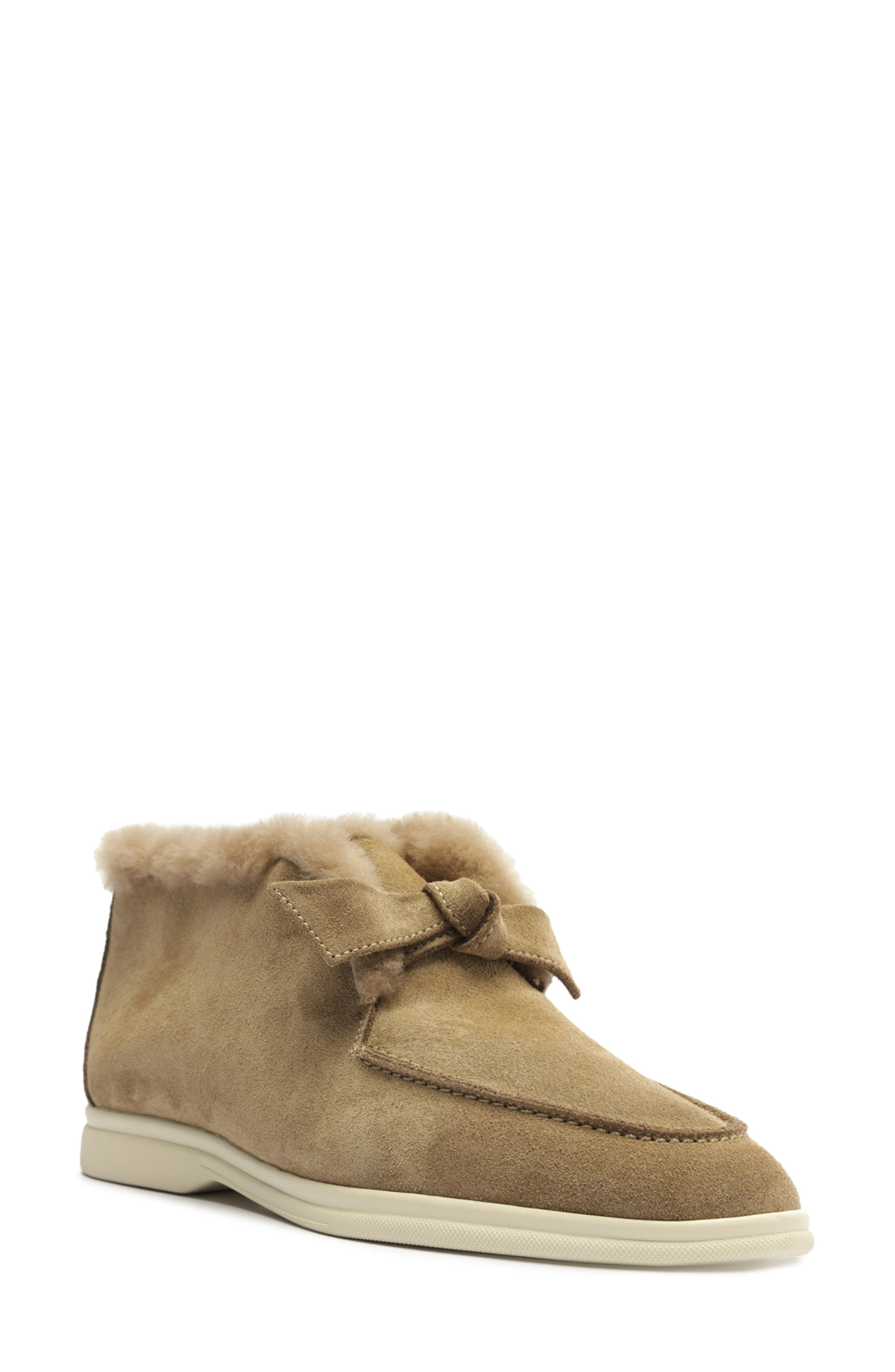 Alexandre Birman Clarita Genuine Shearling Lined Bootie in Semolina at Nordstrom - 1