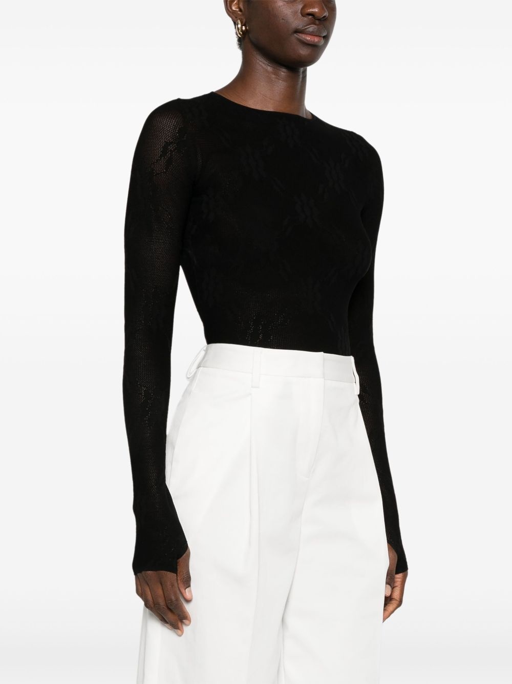 floral-lace bodysuit - 3