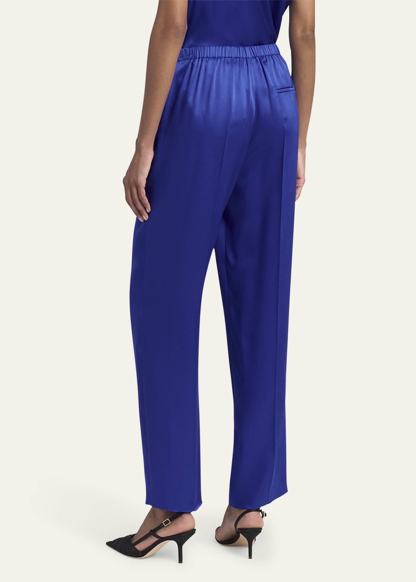 Tapered Double Satin Pants - 3