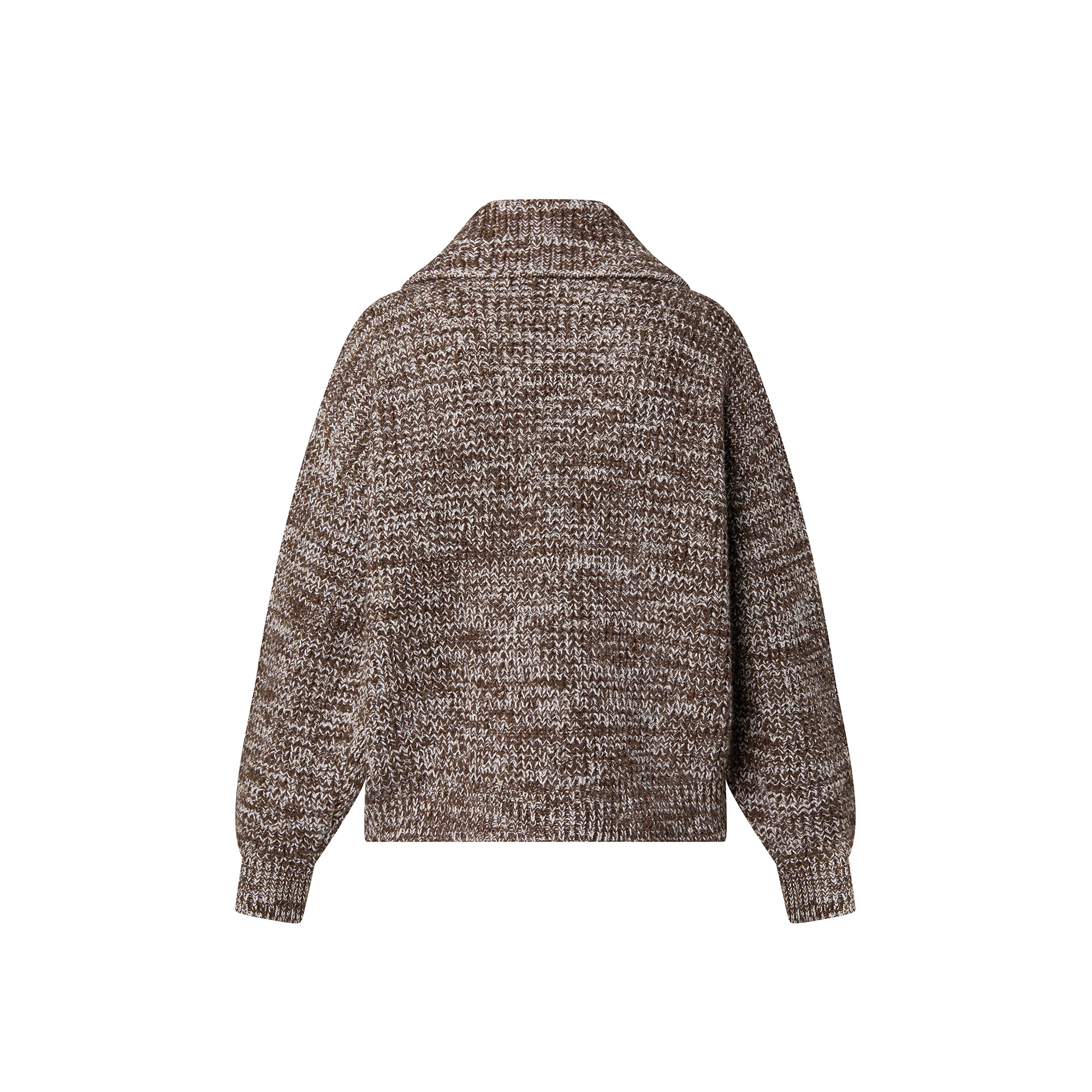 Zip-Up Shawl Collar Cardigan - 3