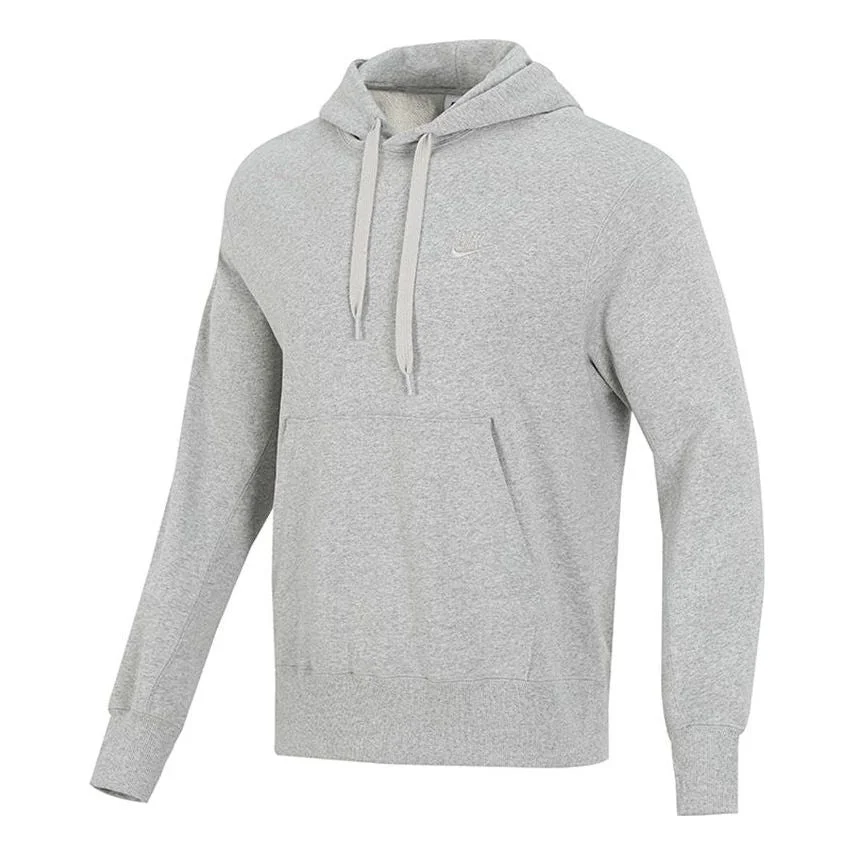 Men's Nike Sportswear French Terry Embroidered Logo Solid Color Light Grey DA0024-050 - 1