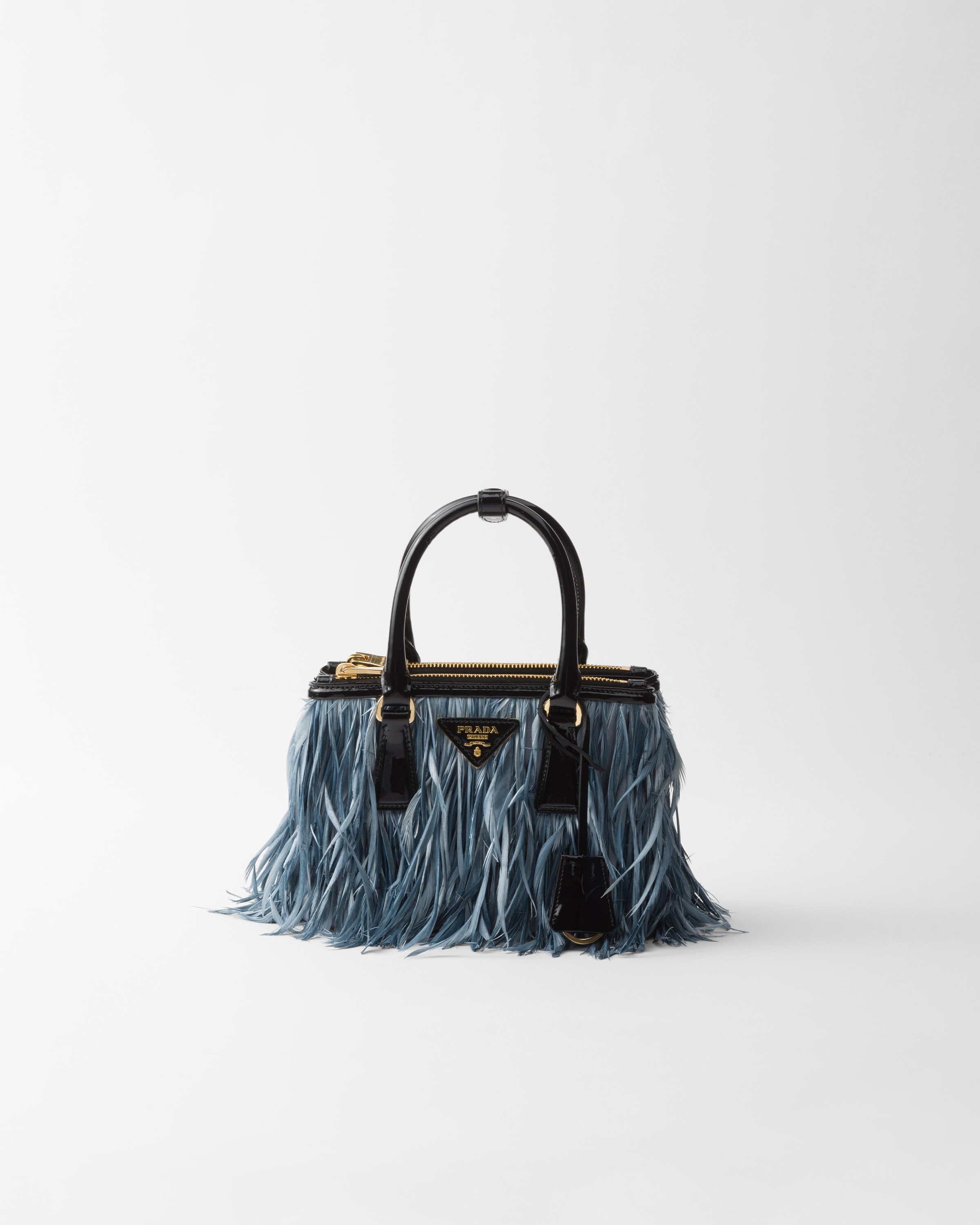 Prada Galleria mini-bag with feather trim - 1