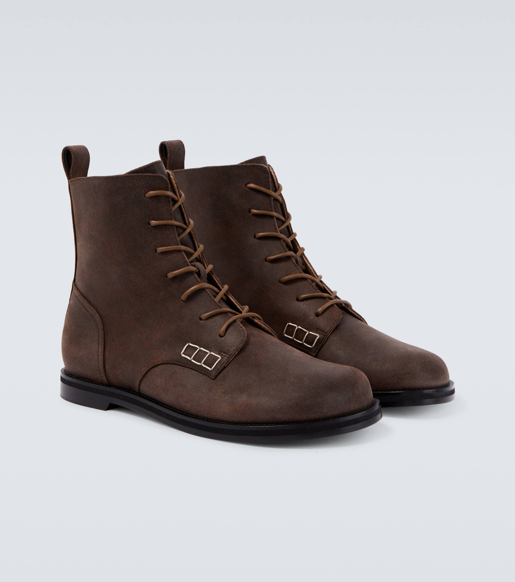 Leather lace-up boots - 5