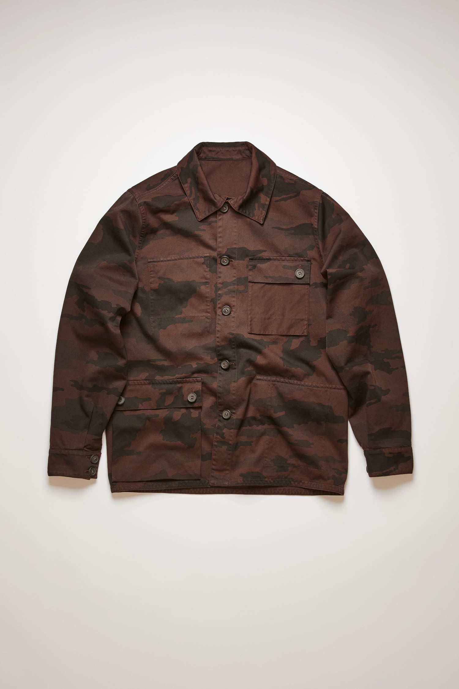 Reversible chore jacket mahogany brown - 1