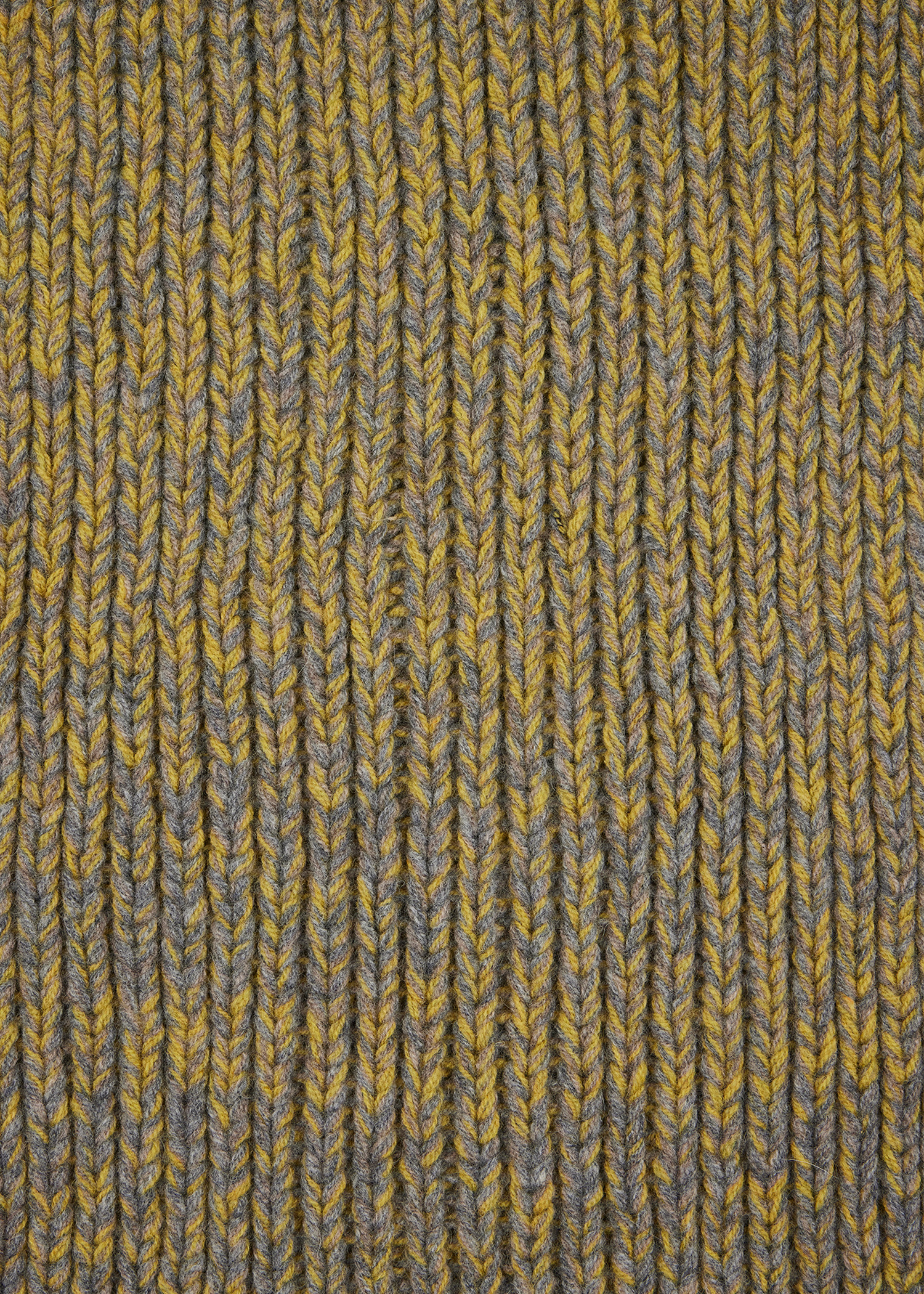 Yellow and Grey Twisted Yarn Block Stripe Scarf - 3