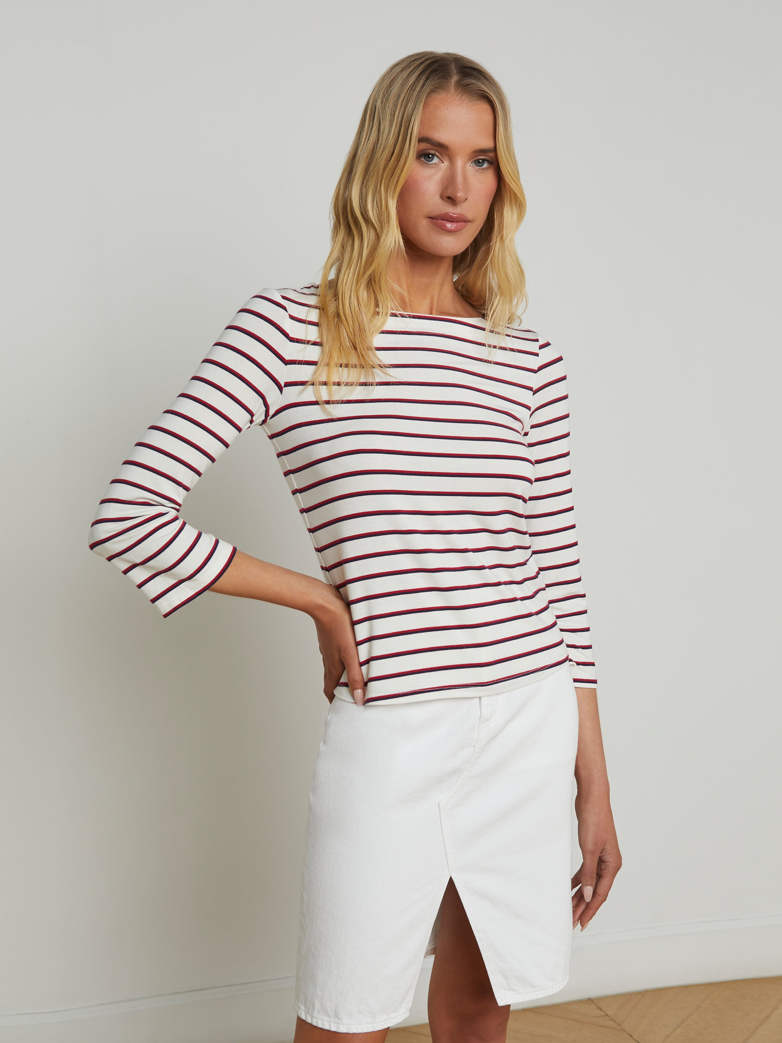 Lucille Striped Boatneck Top - 2