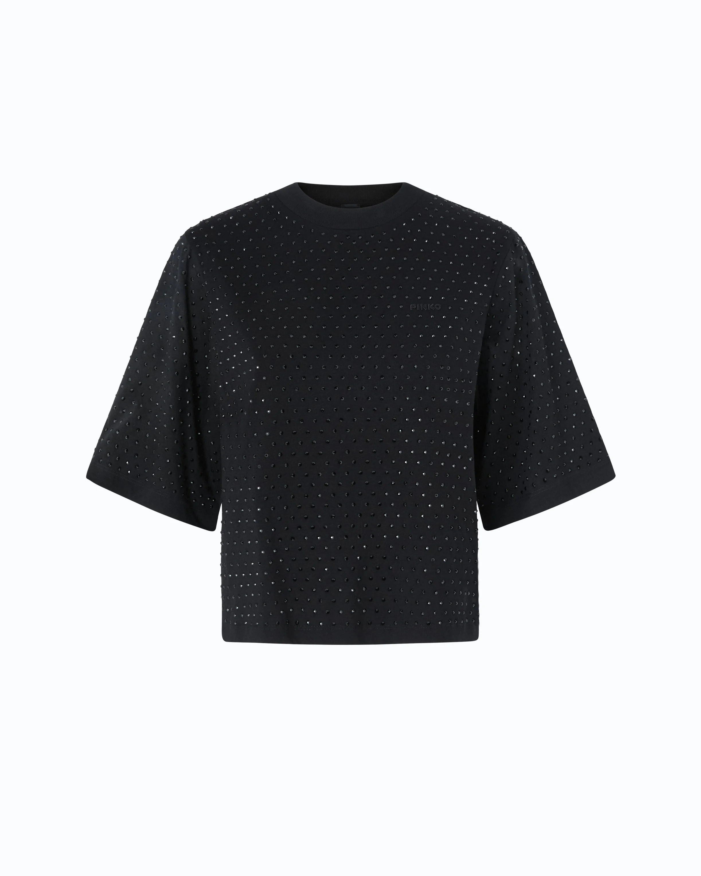 T-SHIRT WITH RHINESTONES AND LOGO - 1