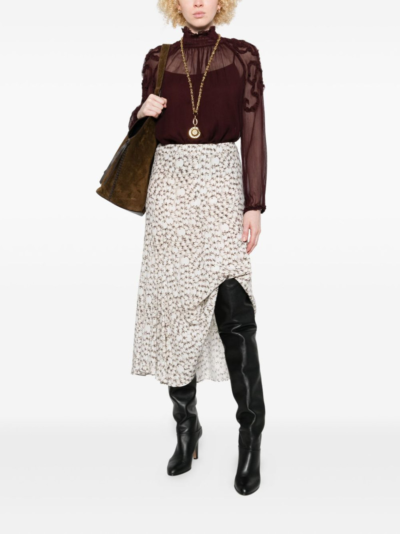 ULLA JOHNSON ruffled high-neck blouse outlook
