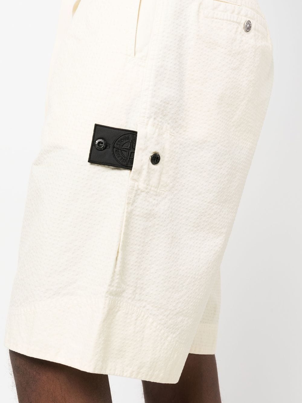 Compass-patch chino shorts - 5