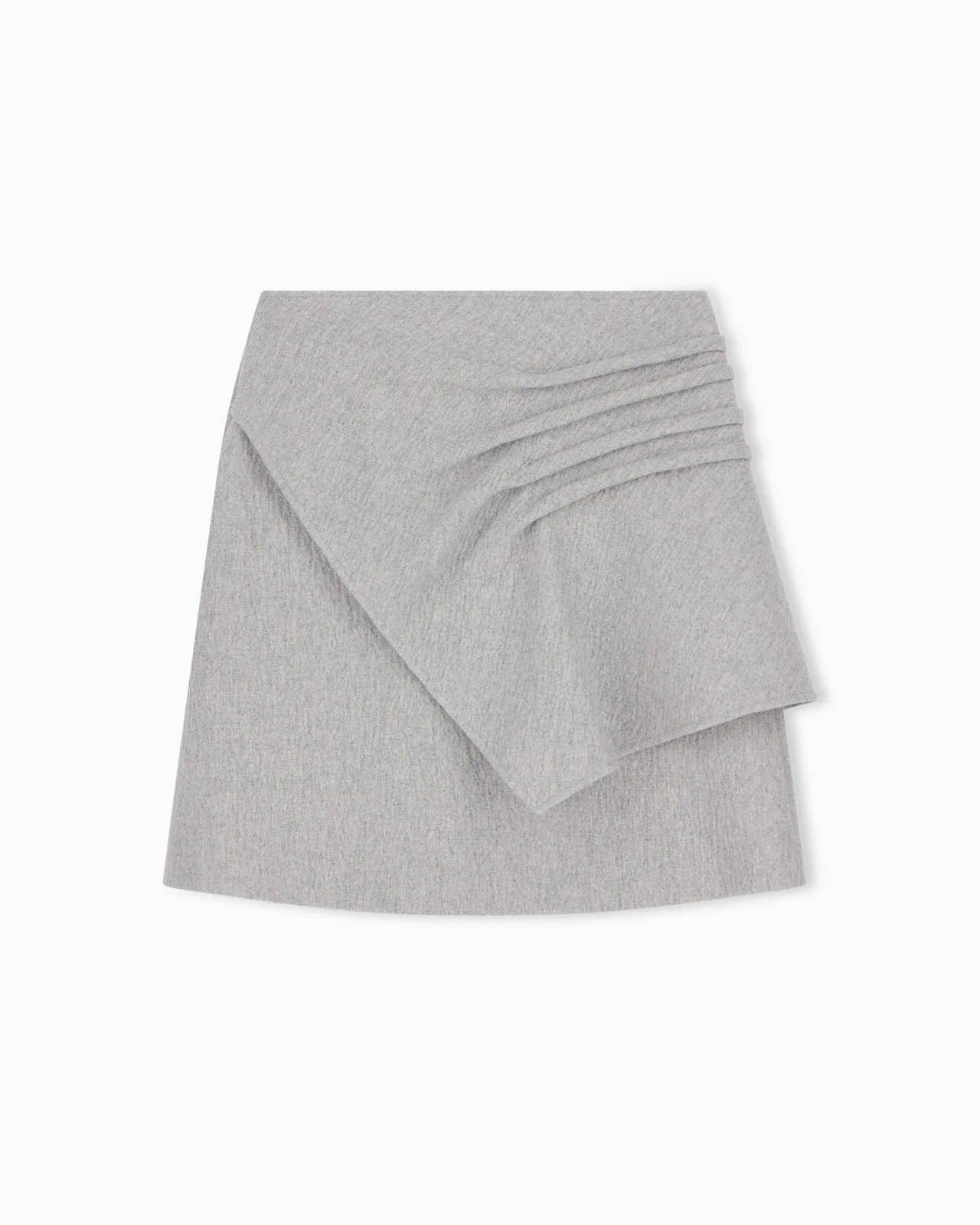 DOUBLE WOOL SEERSUCKER SKIRT WITH AN INVISIBLE SIDE ZIPPER - 1
