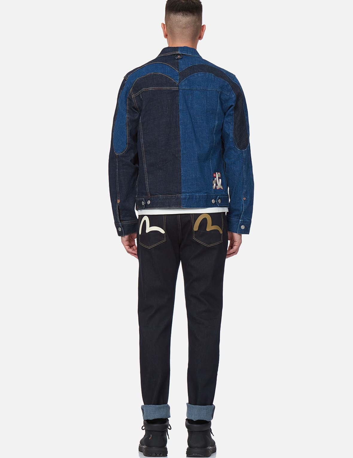 DAICOCK INSERTED 2-TONE DENIM JACKET - 6