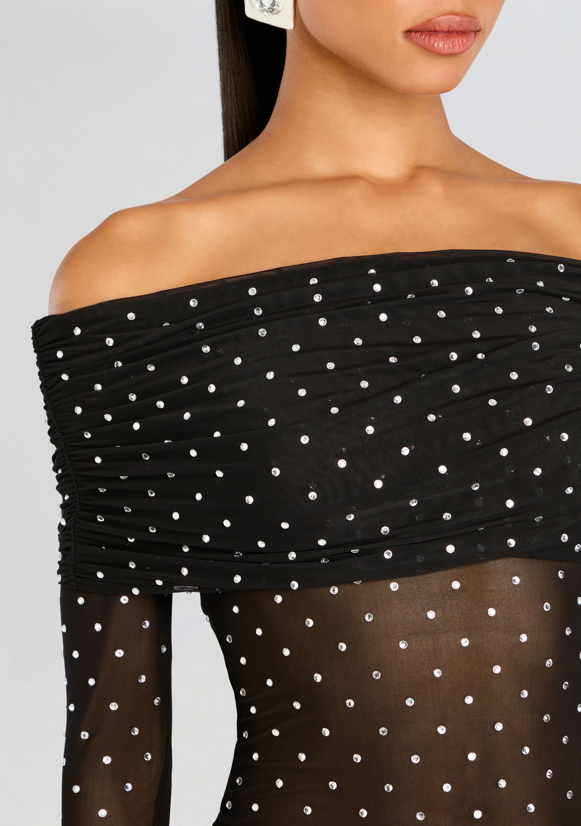 ORIANA EMBELLISHED MESH TOP - 3