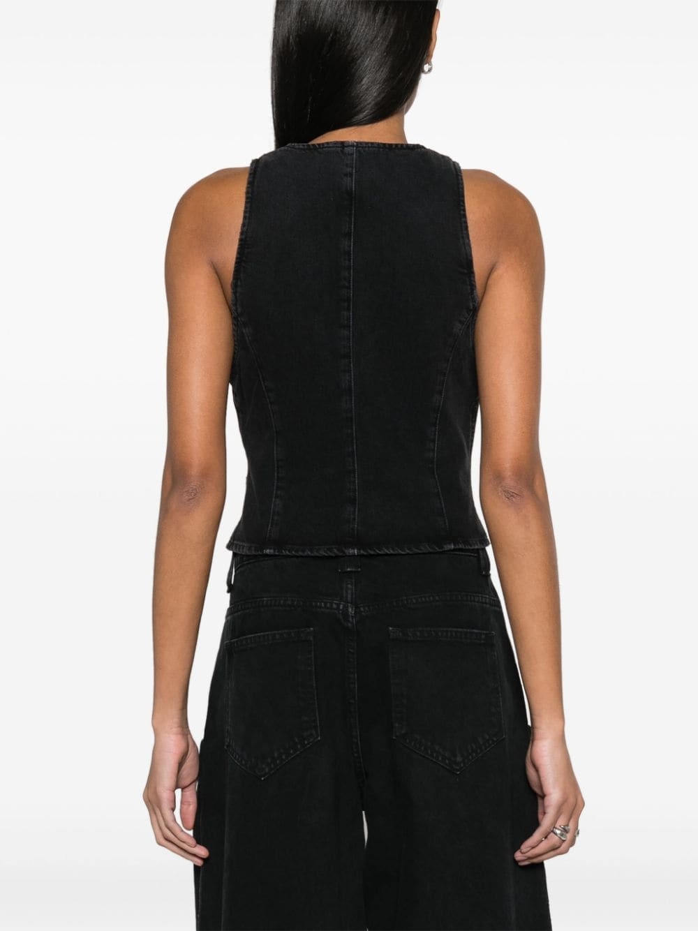 Heller button-up denim waistcoat - 4