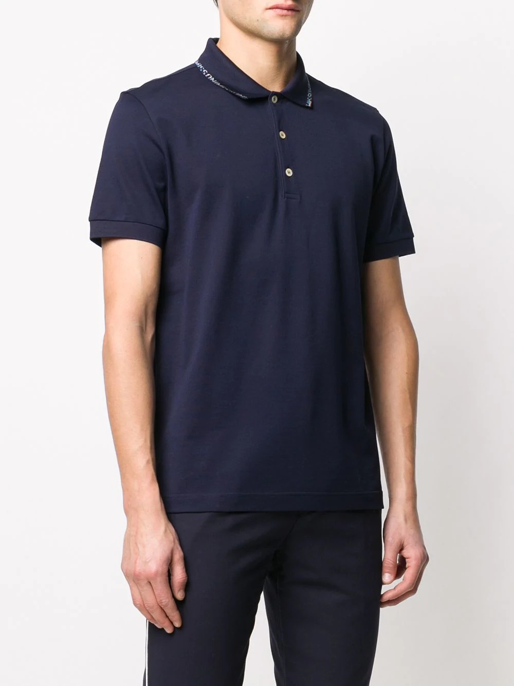 logo collar polo shirt - 3