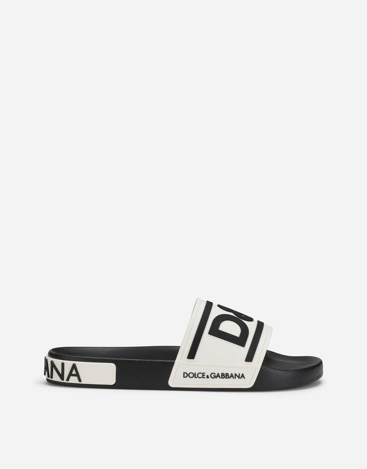 Rubber beachwear sliders with DG logo - 1