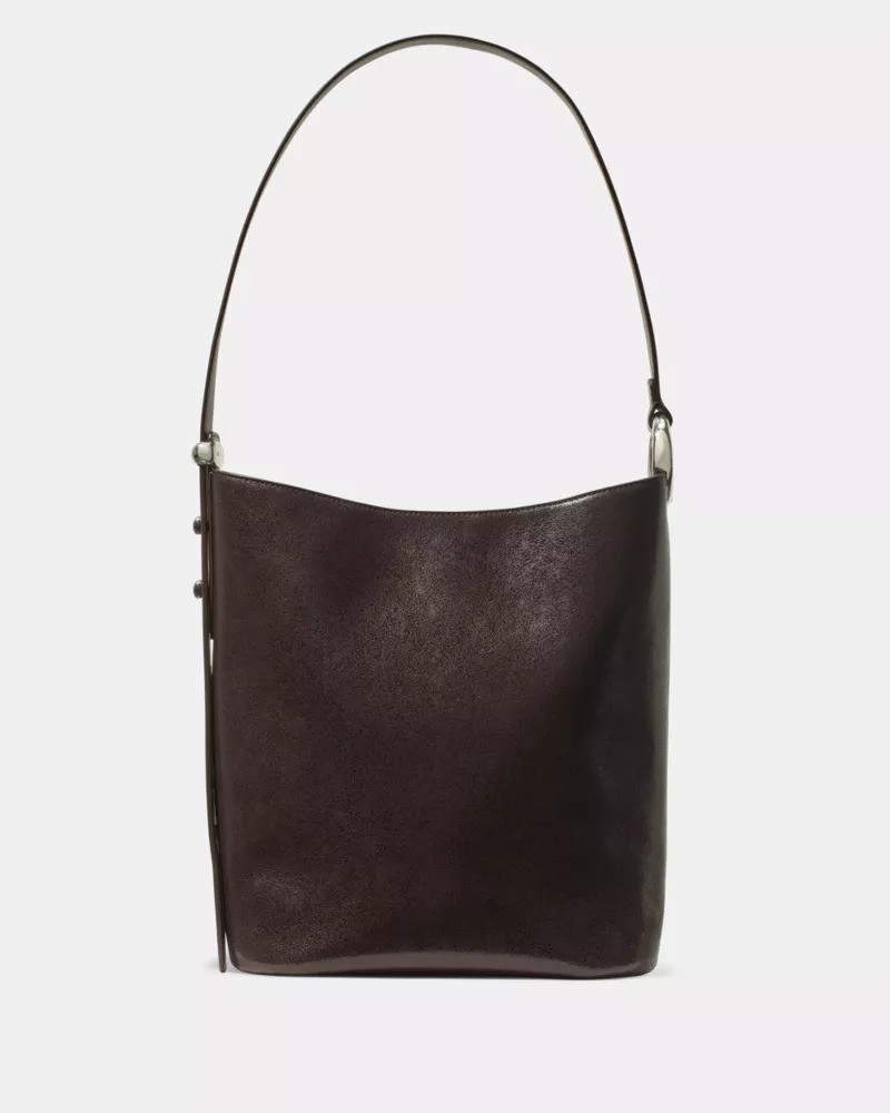 Halo Glazed Leather Bucket Bag 1