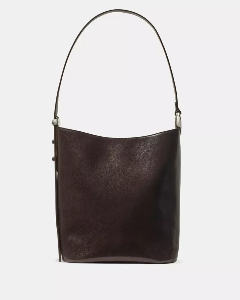 Halo Glazed Leather Bucket Bag - 1