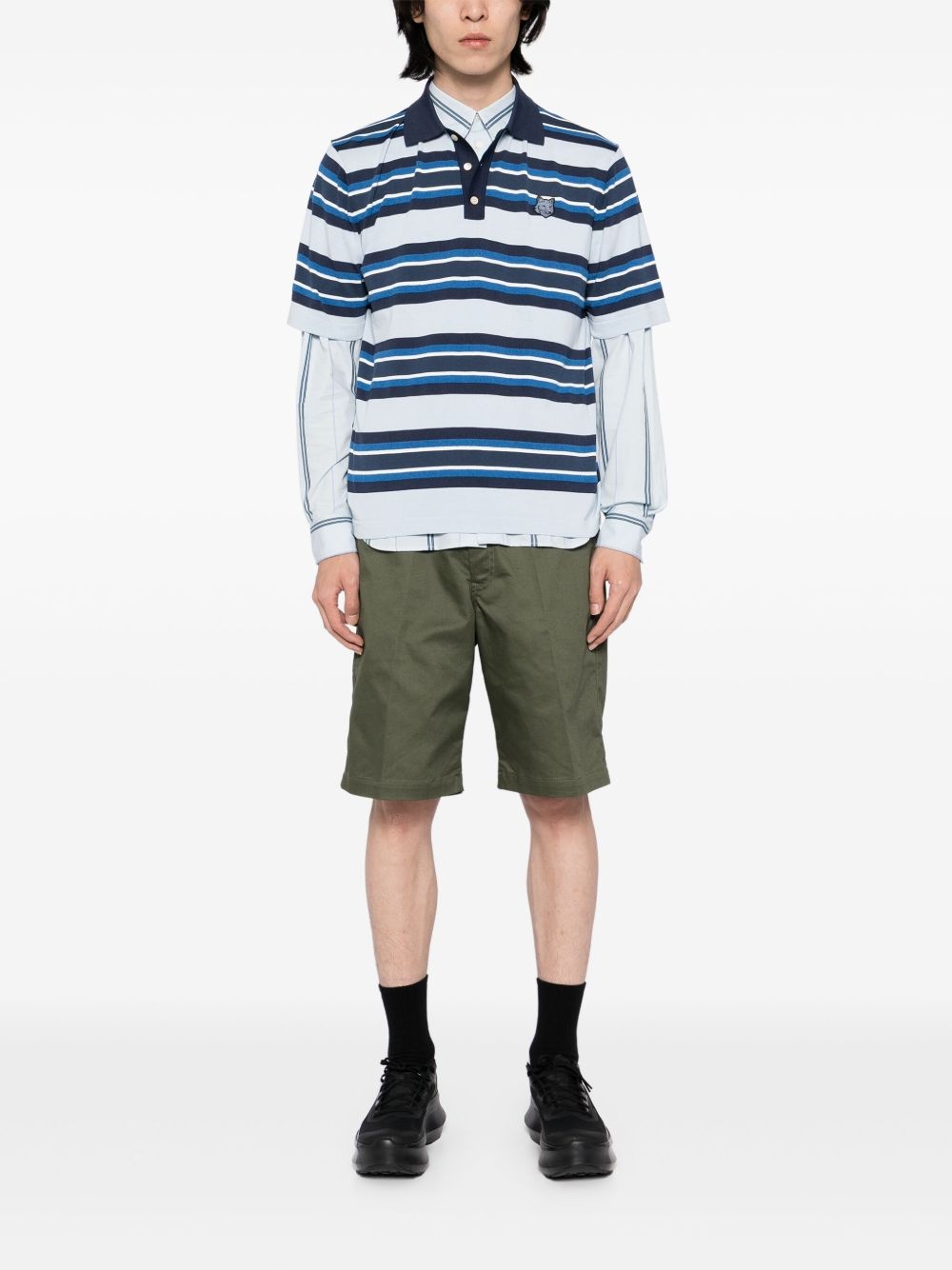 Bold Fox Head-patch striped polo shirt - 2