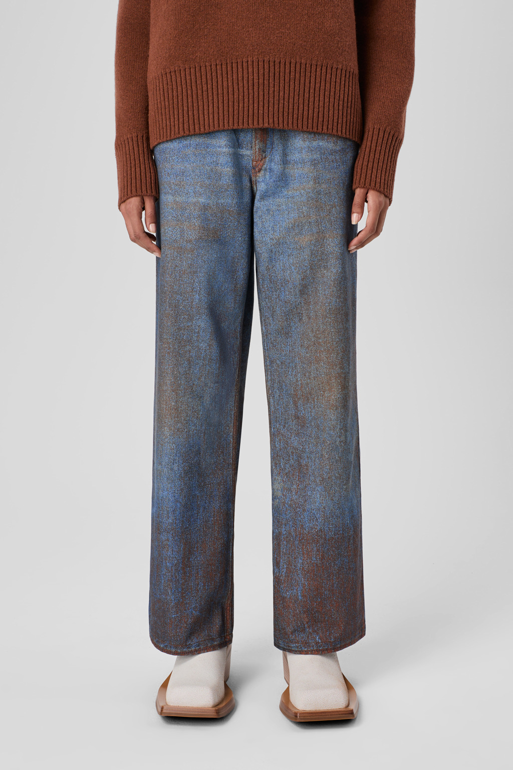 Terracotta-blue Denim Jeans - 5