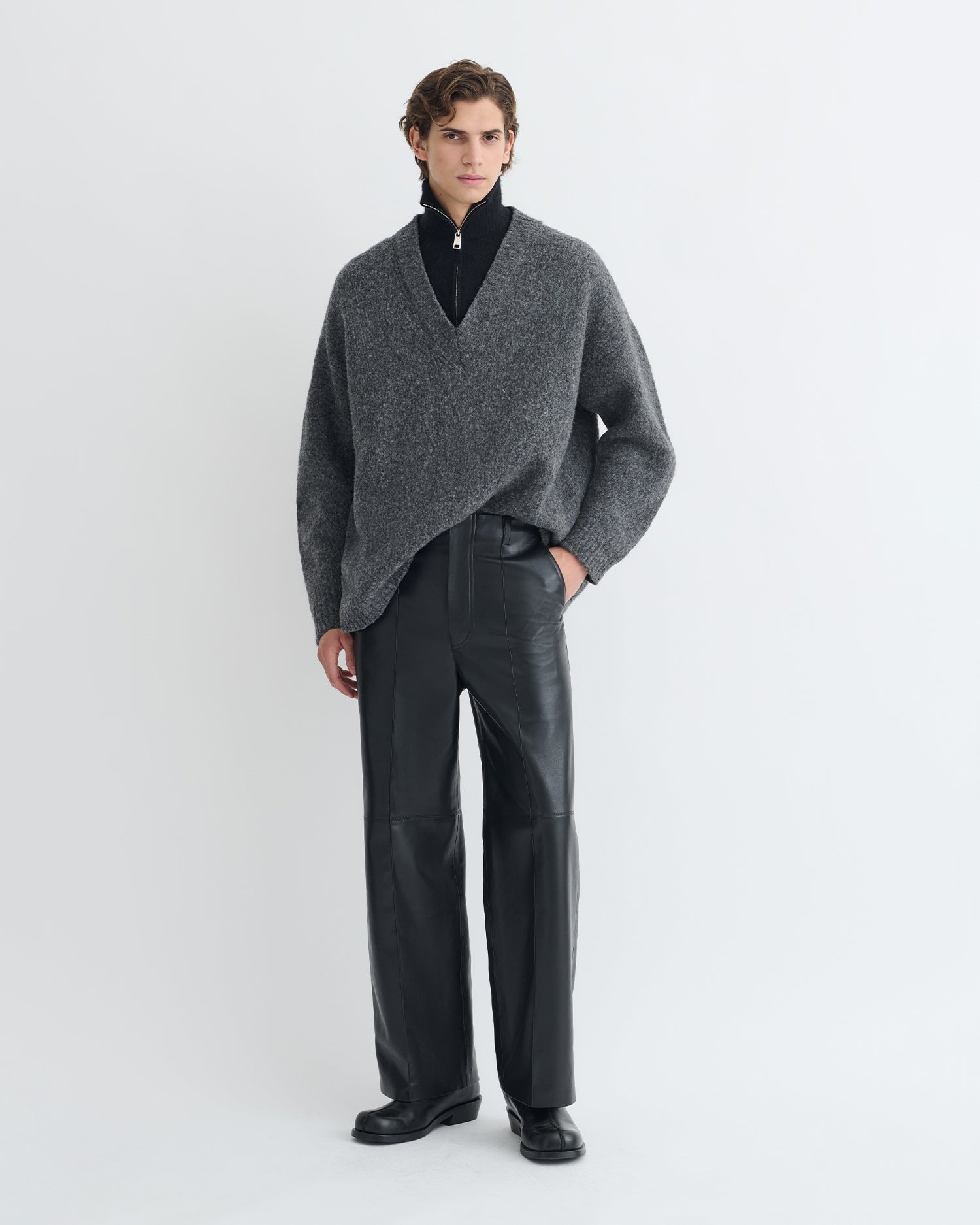 Contrast Brushed Merino Sweater - 6
