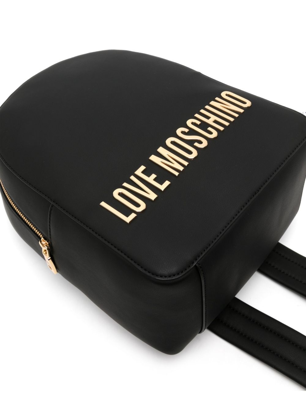 logo-plaque leather backpack - 4